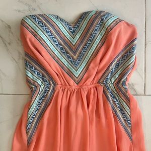 Embroidered Tube Top Maxi Dress